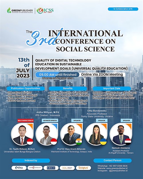 الدكتور حمزة العيدروس من جامعة الأحقاف متحدثا رسميا في المؤتمر الدولي الثالث للعلوم الإجتماعية بإندونيسيا